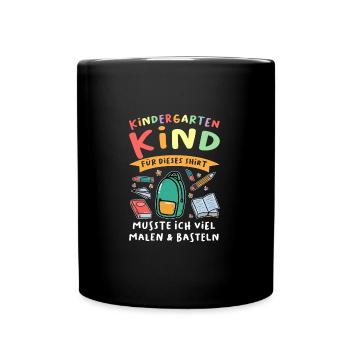 Kindergarten Anfang Kindergartenkind Geschenk - Tasse einfarbig - Schwarz - Vorne