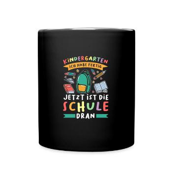 Kindergarten Abschluss Kindergartenkind Geschenk - Tasse einfarbig - Schwarz - Vorne