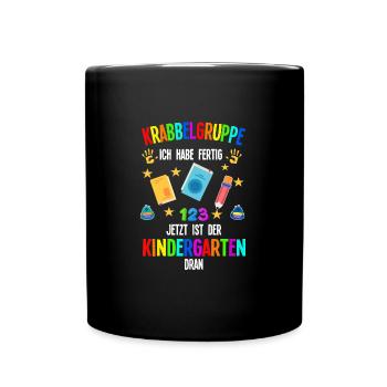 Kindergarten Anfang Kita-Start Geschenk - Tasse einfarbig - Schwarz - Vorne