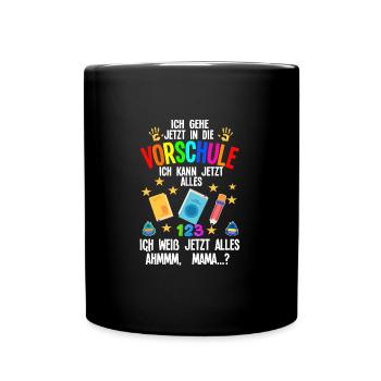 Vorschule Anfang Vorschüler Geschenk - Tasse einfarbig - Schwarz - Vorne