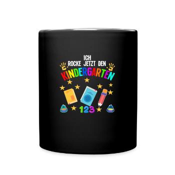 Kindergarten Anfang Kindergartenkind Geschenk - Tasse einfarbig - Schwarz - Vorne