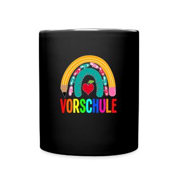 Vorschule Regenbogen Vorschulkind Geschenk - Tasse einfarbig - Schwarz - Vorne