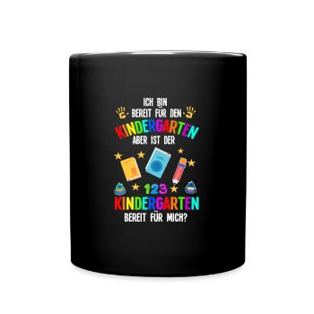 Kindergarten Kita Kindergartenanfänger Geschenk - Tasse einfarbig - Schwarz - Vorne