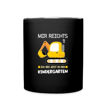Kindergarten Bagger Kindergartenkind Geschenk - Tasse einfarbig - Schwarz - Vorne