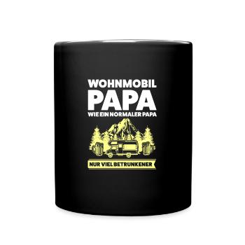 Camper Papa Wohnmobil Geschenk - Tasse einfarbig - Schwarz - Vorne
