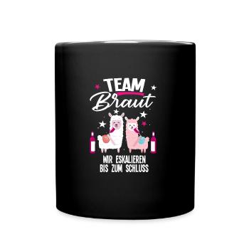 Team Braut Schaf Bräutigam Geschenk - Tasse einfarbig - Schwarz - Vorne