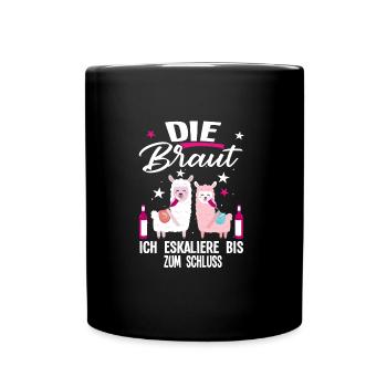 Braut Schaf Team Braut Geschenk - Tasse einfarbig - Schwarz - Vorne