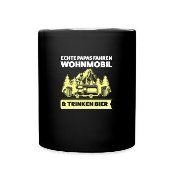 Camper Papa Camping Geschenk - Tasse einfarbig - Schwarz - Vorne