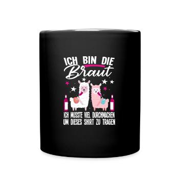 Braut Schaf Team Braut Geschenk - Tasse einfarbig - Schwarz - Vorne