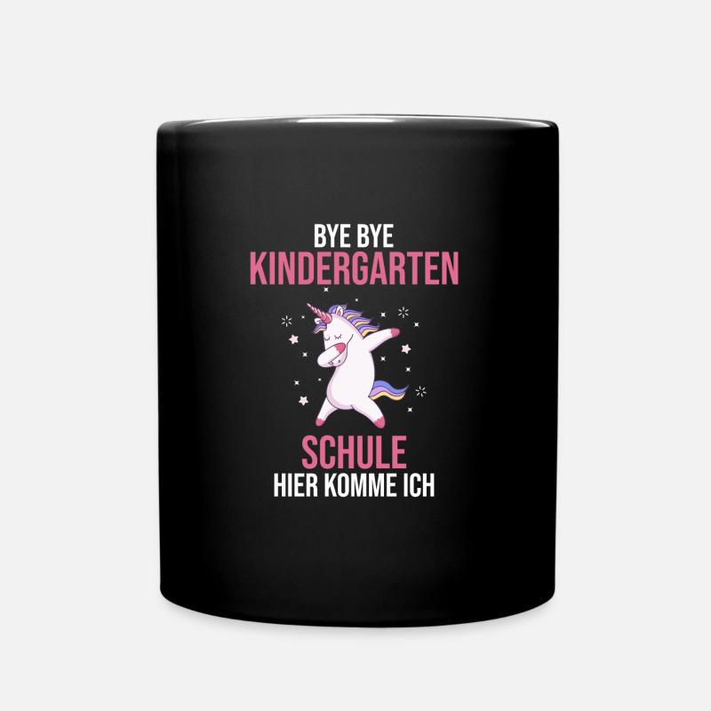 Schulkind Einhorn Schulanfänger Geschenk - Tasse einfarbig - Schwarz
