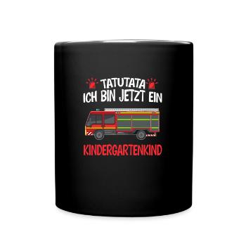 Kindergarten Feuerwehr Kita-Start Geschenk - Tasse einfarbig - Schwarz - Vorne