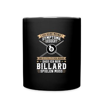 Billard Spiel Billard Billard Spiel Geschenk - Tasse einfarbig - Schwarz - Vorne
