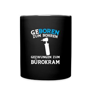 Zahn Zahnarzt Bohren Zahn Geschenk - Tasse einfarbig - Schwarz - Vorne
