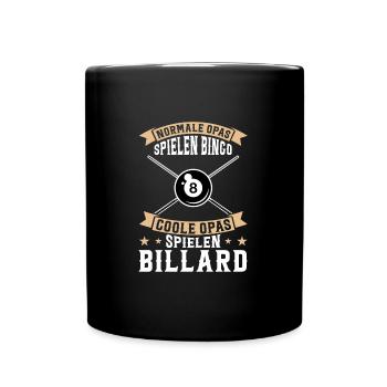 billard Opa Billard Billard Spiel Geschenk - Tasse einfarbig - Schwarz - Vorne