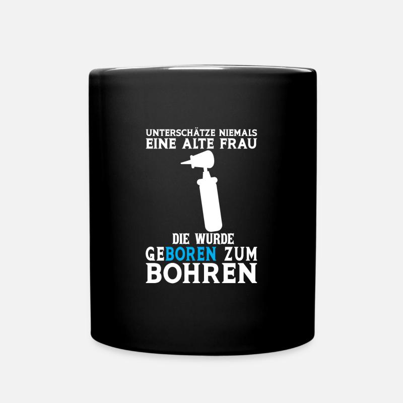 Zahn Zahnarzt Bohren Zahn Geschenk - Tasse einfarbig - Schwarz