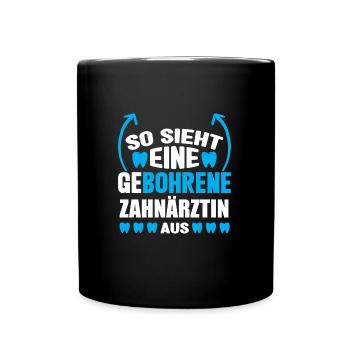 Zahn Zahnarzt Bohren Zahn Geschenk - Tasse einfarbig - Schwarz - Vorne