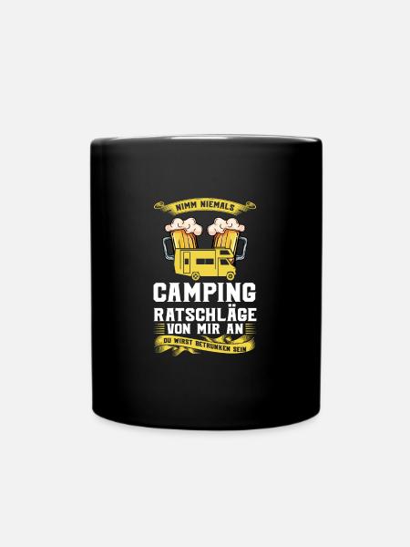 Campen camper Wanderung Geschenk - Tasse einfarbig - Schwarz