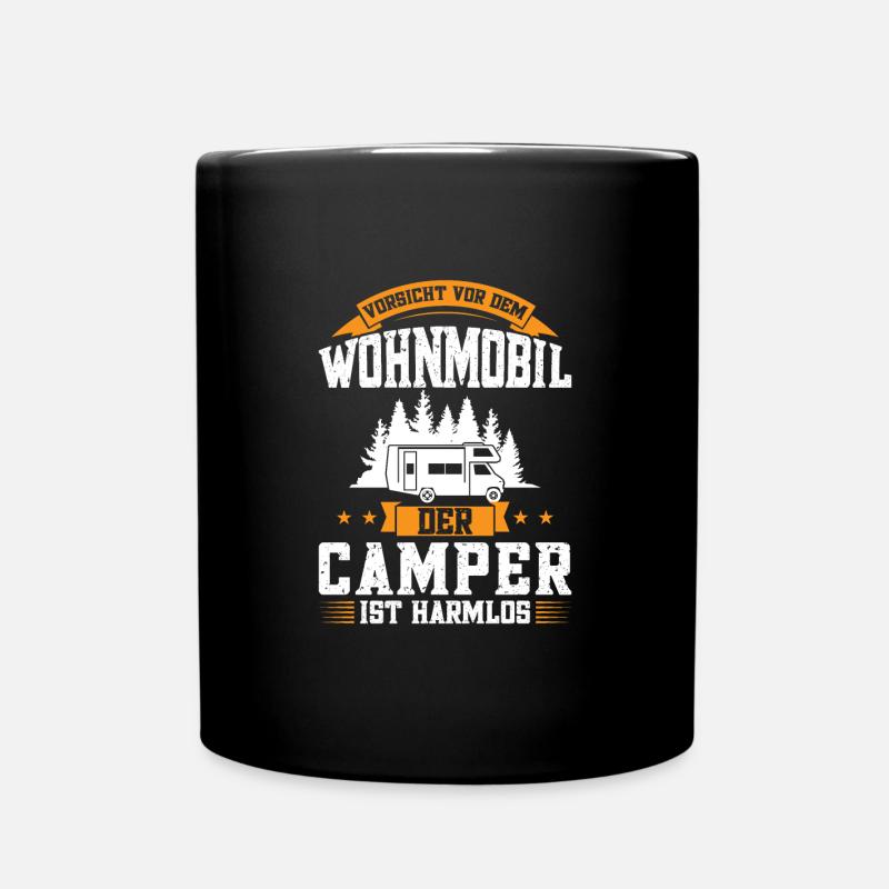 Campen camper Wanderung Geschenk - Tasse einfarbig - Schwarz