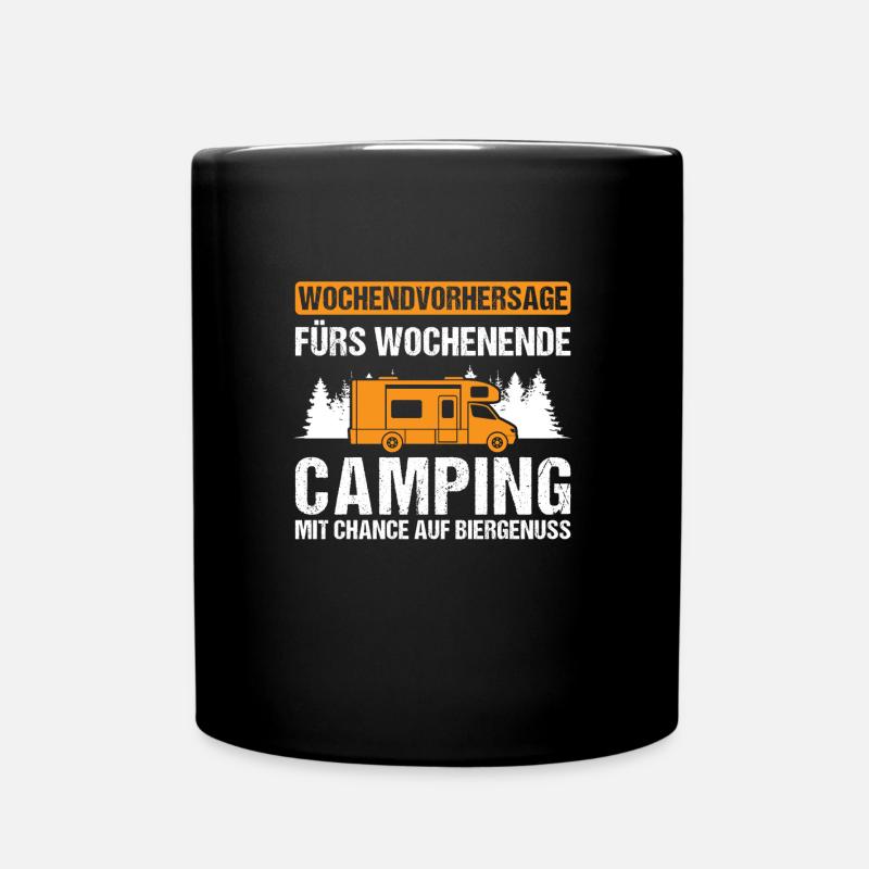 Campen camper Wanderung Geschenk - Tasse einfarbig - Schwarz
