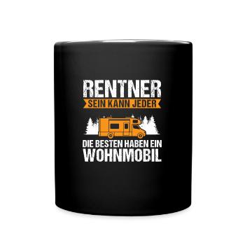 Campen camper Wanderung Geschenk - Tasse einfarbig - Schwarz - Vorne
