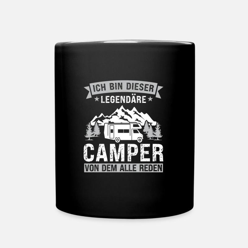 Campen camper Wanderung Geschenk - Tasse einfarbig - Schwarz