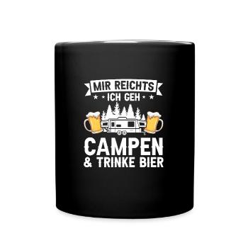 Campen Bier Camping & bier Bier Geschenk - Tasse einfarbig - Schwarz - Vorne