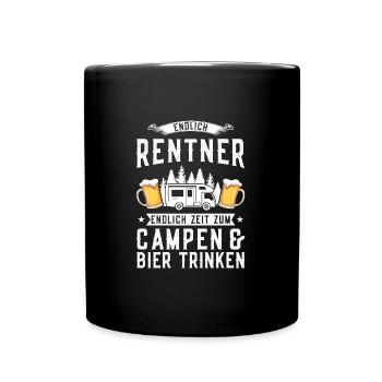 Campen Bier Camping & bier Bier Geschenk - Tasse einfarbig - Schwarz - Vorne