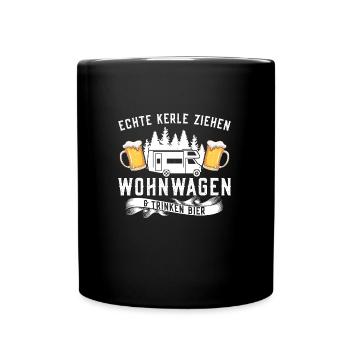 Campen Bier Camping & bier Bier Geschenk - Tasse einfarbig - Schwarz - Vorne