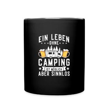 Campen Bier Camping & bier Bier Geschenk - Tasse einfarbig - Schwarz - Vorne