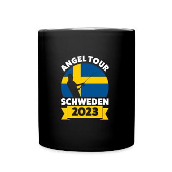 Schwedisch Angler Angeln Schweden Geschenk - Tasse einfarbig - Schwarz - Vorne