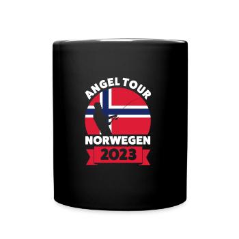 Angler Norwegisch Angeln Norwegen Geschenk - Tasse einfarbig - Schwarz - Vorne