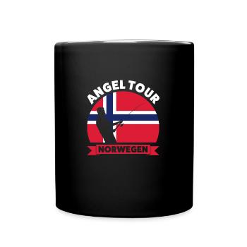 Angler Norwegisch Angeln Norwegen Geschenk - Tasse einfarbig - Schwarz - Vorne
