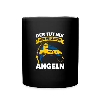 Schwedisch Angler Angeln Schweden Geschenk - Tasse einfarbig - Schwarz - Vorne
