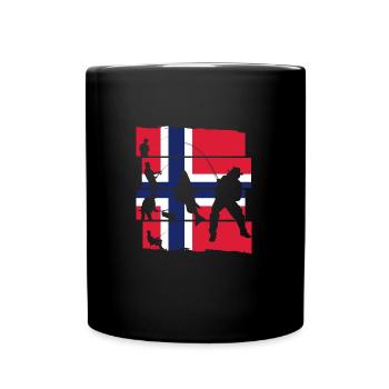 Angler Norwegisch Angeln Norwegen Norwegen Gesche - Tasse einfarbig - Schwarz - Vorne