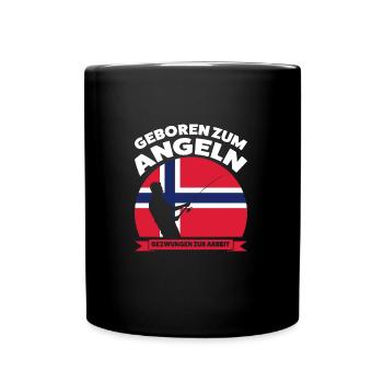 Angler Norwegisch Angeln Norwegen Geschenk - Tasse einfarbig - Schwarz - Vorne