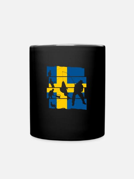 Schwedisch Angler Angeln Schweden Schweden Geschen - Tasse einfarbig - Schwarz