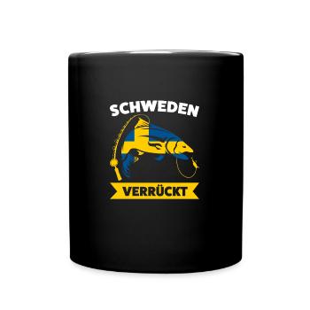 Schwedisch Angler Angeln Schweden Geschenk - Tasse einfarbig - Schwarz - Vorne