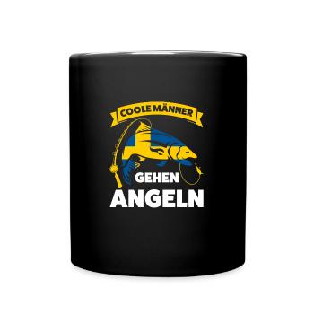 Schwedisch Angler Angeln Schweden Geschenk - Tasse einfarbig - Schwarz - Vorne