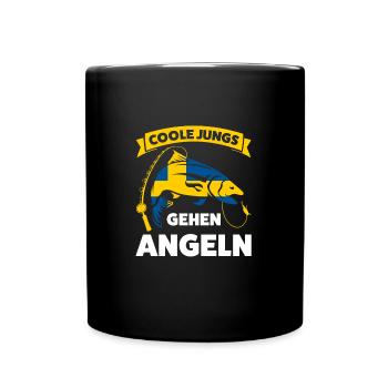 Schwedisch Angler Angeln Schweden Geschenk - Tasse einfarbig - Schwarz - Vorne