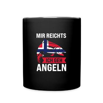 Angler Norwegisch Angeln Norwegen Geschenk - Tasse einfarbig - Schwarz - Vorne