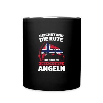 Angler Norwegisch Angeln Norwegen Geschenk - Tasse einfarbig - Schwarz - Vorne
