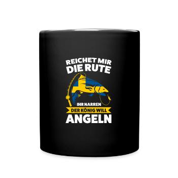Schwedisch Angler Angeln Schweden Geschenk - Tasse einfarbig - Schwarz - Vorne