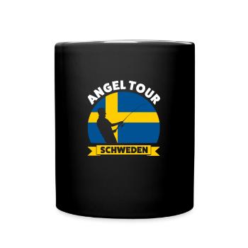 Schwedisch Angler Angeln Schweden Geschenk - Tasse einfarbig - Schwarz - Vorne