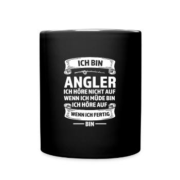 Angeln Fisch Fischer Angler Angeln Geschenk - Tasse einfarbig - Schwarz - Vorne