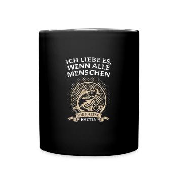 Angeln Fisch Fischer Angler Angeln Geschenk - Tasse einfarbig - Schwarz - Vorne