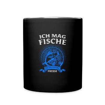 Angeln Fisch Fischer Angler Angeln Geschenk - Tasse einfarbig - Schwarz - Vorne