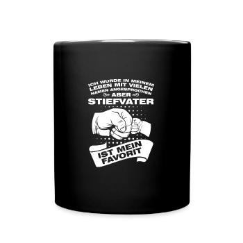 Stiefvater Stiefkind Stiefpapa Geschenk - Tasse einfarbig - Schwarz - Vorne