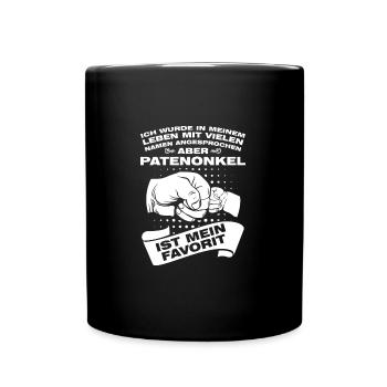 Patenonkel Familie Taufpate Geschenk - Tasse einfarbig - Schwarz - Vorne