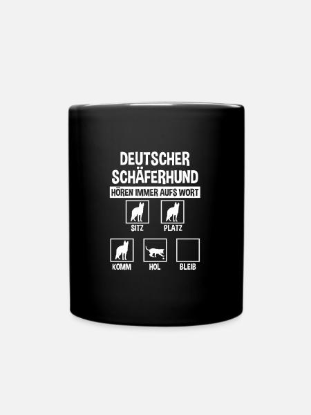 Schäferhund Hund Deutscher Schäferhund Geschenk - Tasse einfarbig - Schwarz