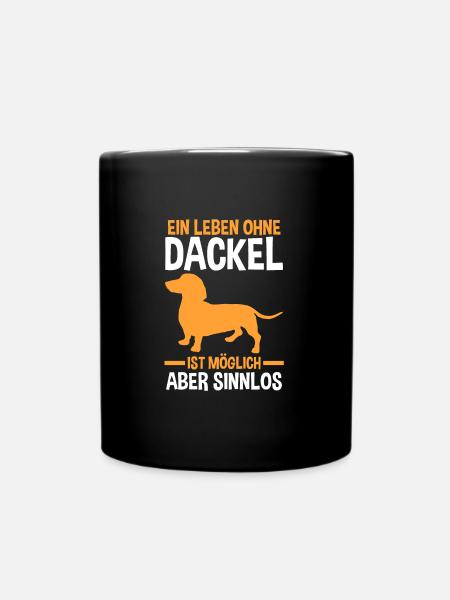 Dackel Hund Dackelbesitzer Geschenk - Tasse einfarbig - Schwarz